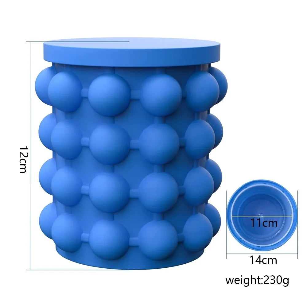 Ice Cube Mold 2 in 1 Ice Trays Large Silicone Ice Bucket Portable Frozen Drink Maker for Whiskey Beer Kitchen Tools